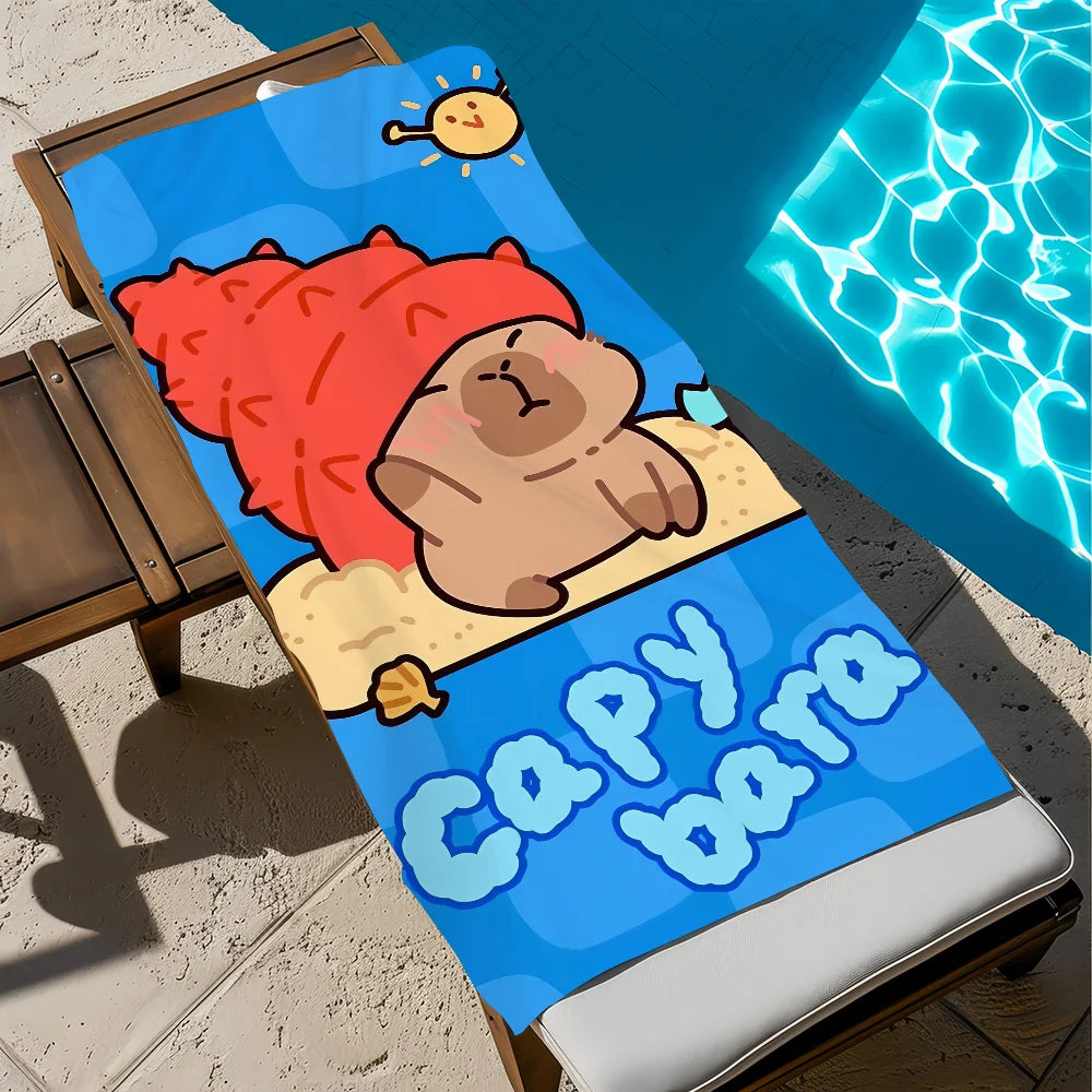 Carpincho Cartoon Quick-Dry Beach Towel | Soft, Lightweight Quick-Dry Beach Towel Peaceful Pleasures Health and Wellness z6 STJ40x70CM