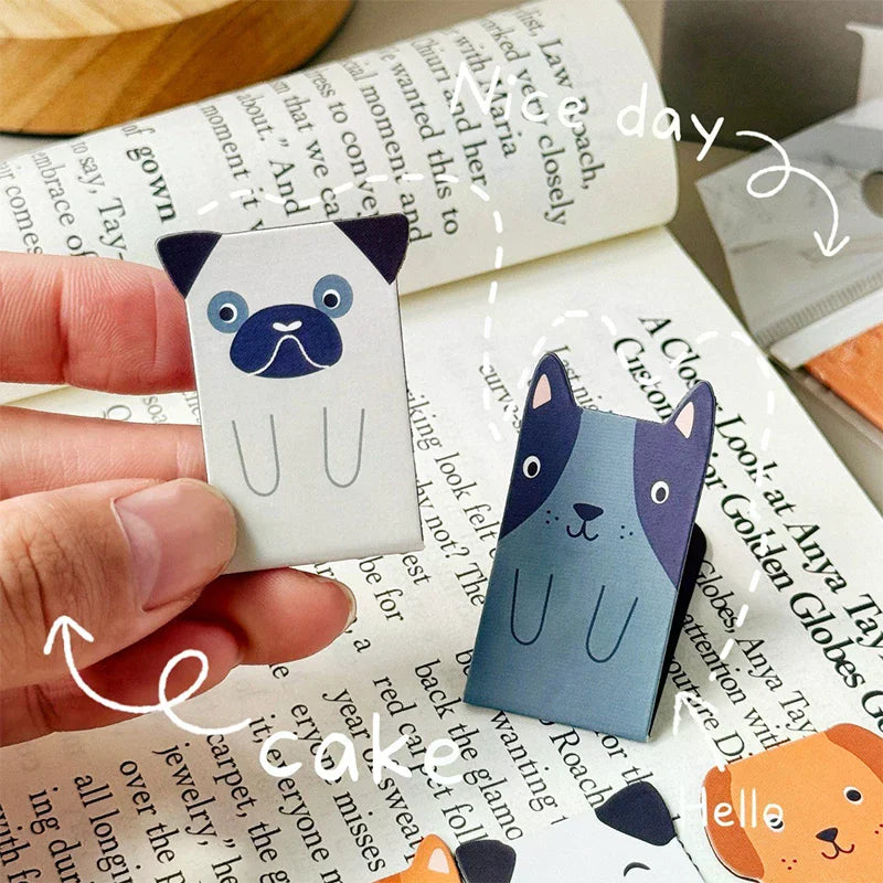 4-Pack Cute Animal Magnetic Bookmarks – Dog & Cat Cartoon
