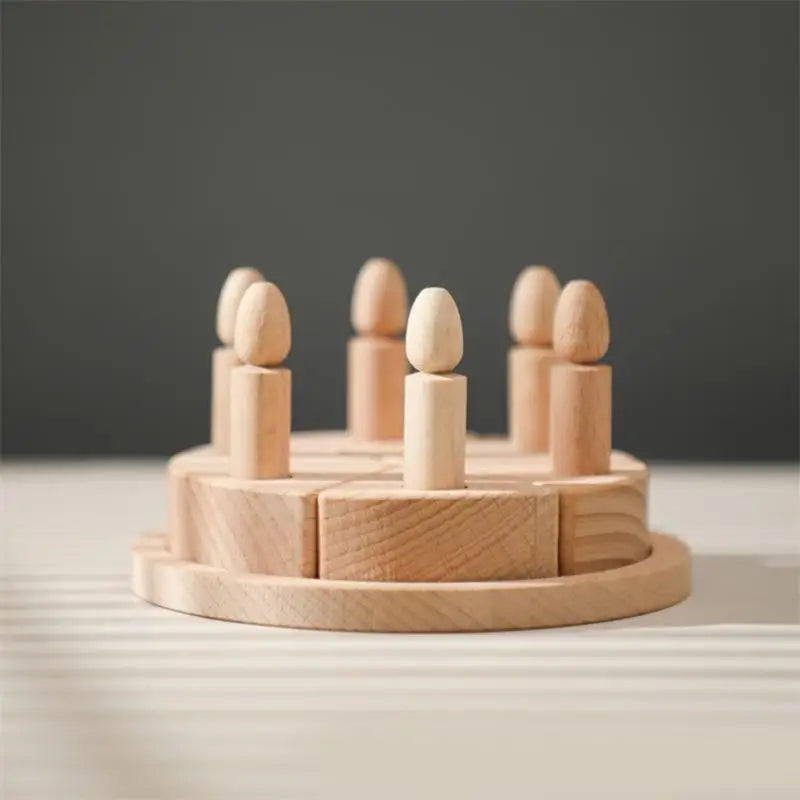 Wooden Beech Cake Pretend Play Toy | Removable Parts – Kids 3+
