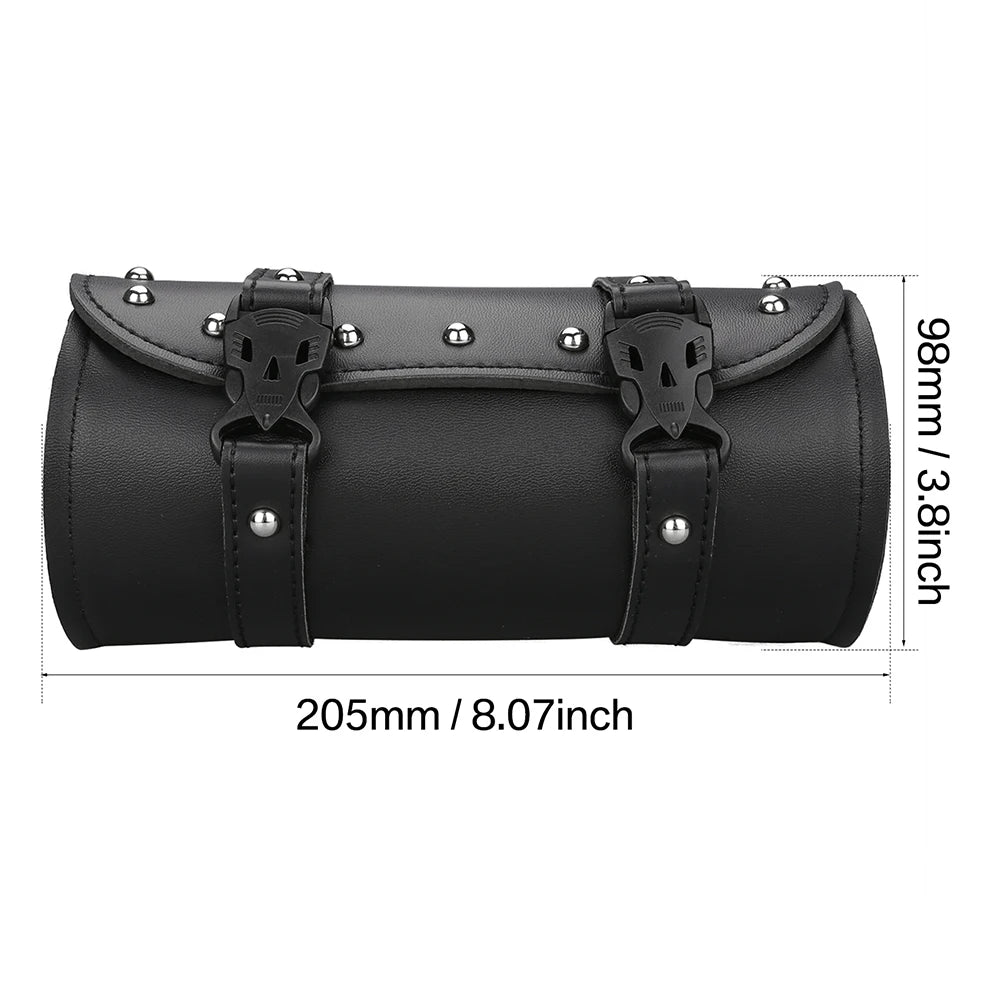 6 Style Motorcycle Tool Bag Waterproof PU Leather Universal Saddlebag Front Fork Handlebar Bags Luggage Storage Pouch For Harley Peaceful Pleasures Health and Wellness black M