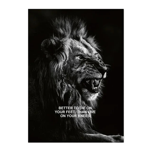 Nordic Lion Tiger Motivational Canvas Wall Art Poster Print Canvas Wall Art Peaceful Pleasures Health and Wellness
