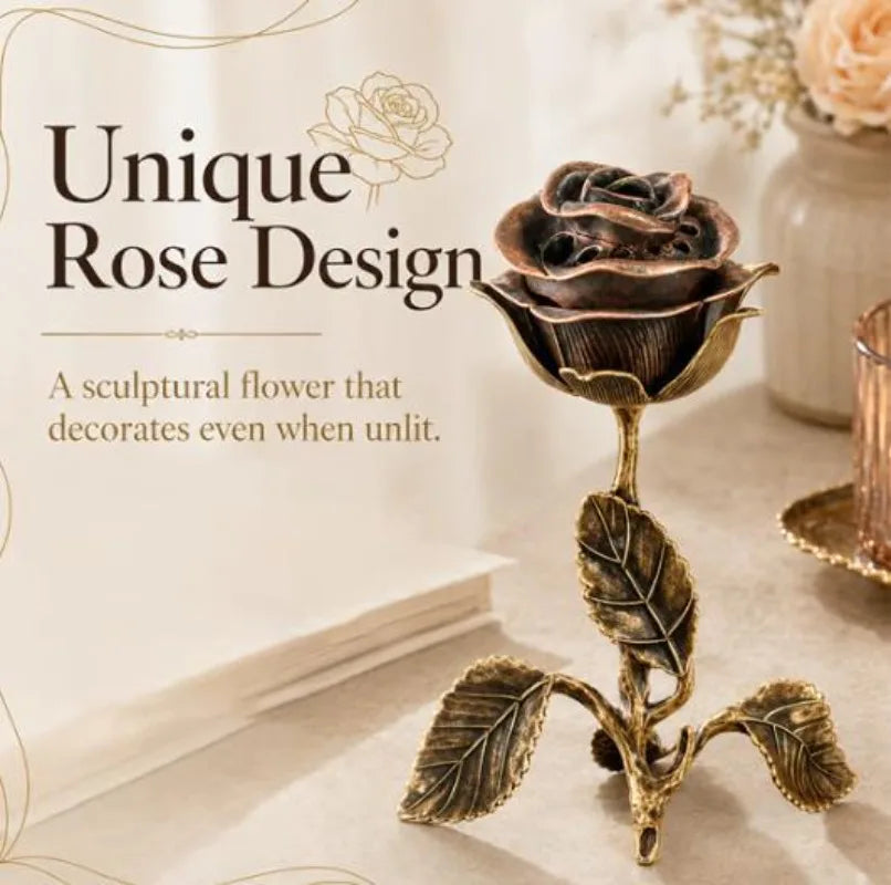 Antique Rose Incense Burner | Vintage Metal Aromatherapy Diffuser Incense Burner Peaceful Pleasures Health and Wellness
