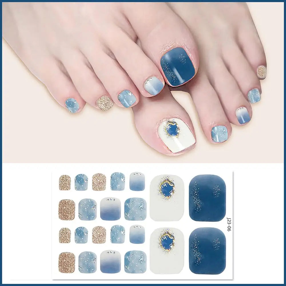 Glitter Toe Nail Stickers – 22 Count, DIY Nail Wraps Nail Care Peaceful Pleasures Health and Wellness 05