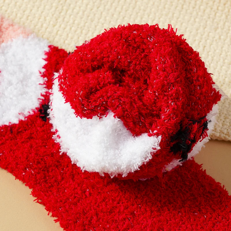 New Creative Design Winter Socks Coral Velvet Christmas Socks Children Santa Claus Home Warm Floor Socks Elk Cartoon Sleep Socks Peaceful Pleasures Health and Wellness