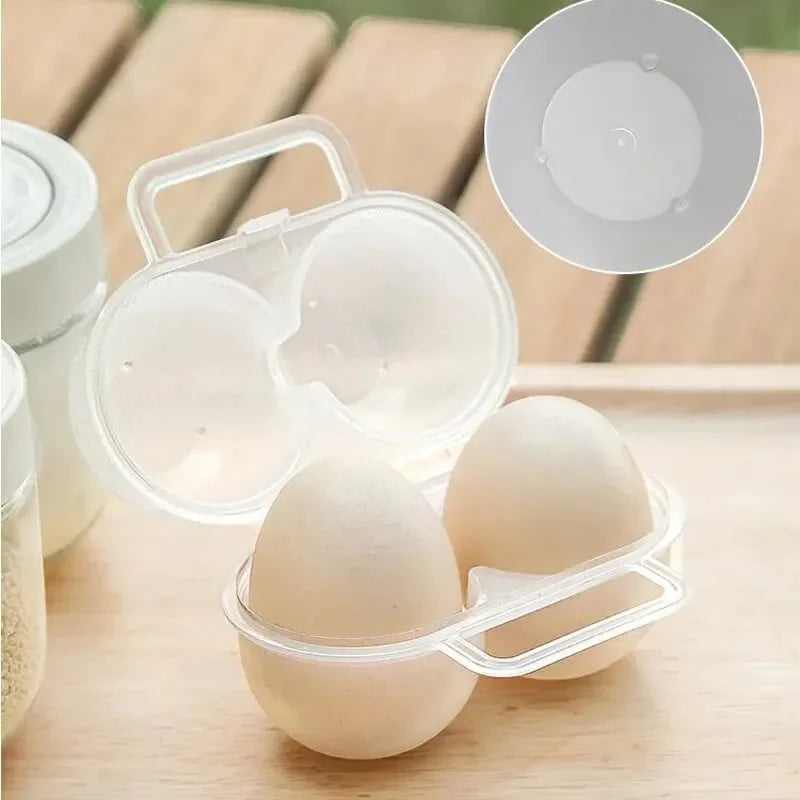 1pc 2-Cell Outdoor Portable Egg Box Plastic Egg Tray Refrigerator Egg Storage Box Shock-absorbing And Anti Drop Egg Loade Peaceful Pleasures Health and Wellness