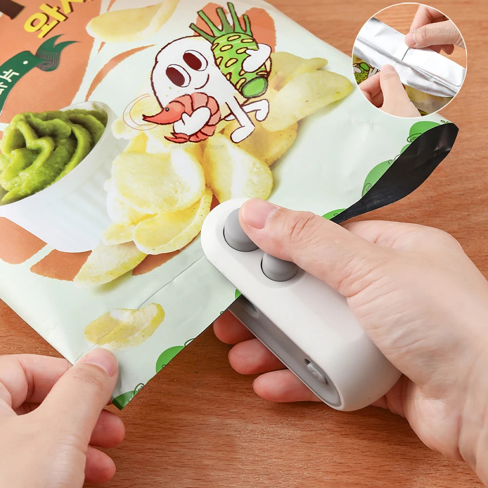 Mini Heat Bag Sealing Machine Portable Plastic Bag Sealer Handheld Mini Heat Sealer Food Packaging Plastic Bag Sealing Machine Peaceful Pleasures Health and Wellness