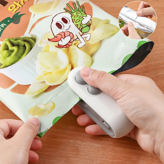 Mini Heat Bag Sealing Machine Portable Plastic Bag Sealer Handheld Mini Heat Sealer Food Packaging Plastic Bag Sealing Machine Peaceful Pleasures Health and Wellness