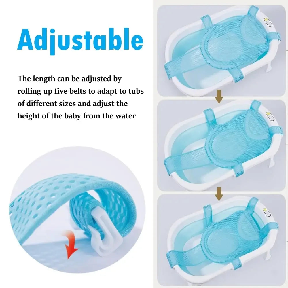 Adjustable Baby Bath Support Mesh Pad with Non-Slip Design for Newborns 0-3 Years Peaceful Pleasures Health and Wellness