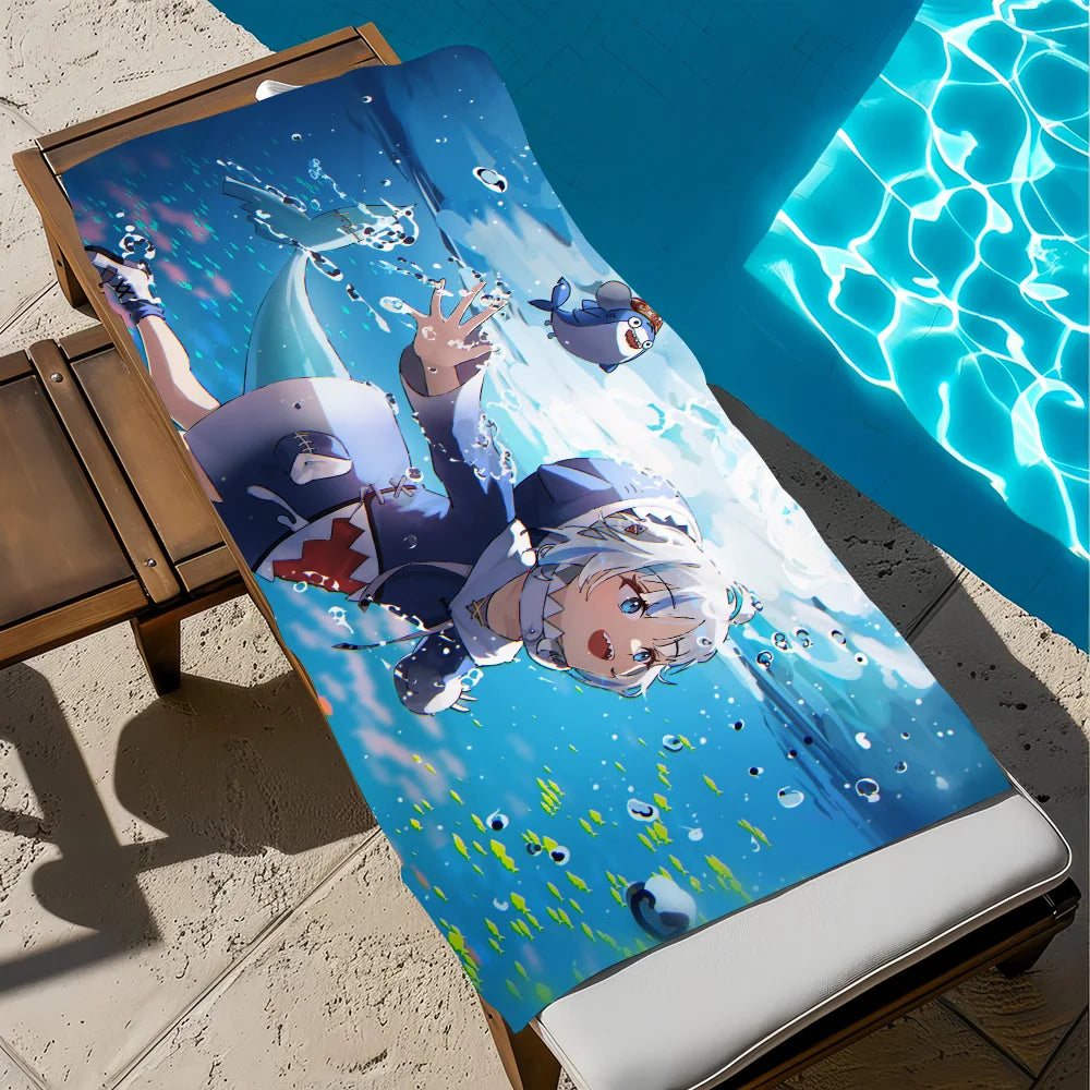 Gawr Gura Hololive Anime Beach Towel – Quick Dry & Soft