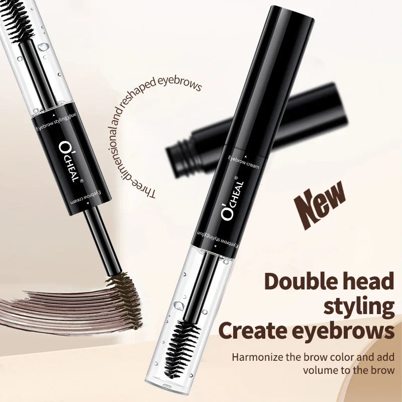 Dual-Head Waterproof Eyebrow Dye – Natural 3D Brow Cream
