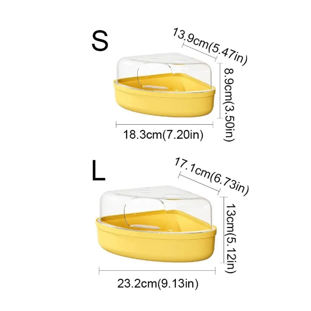 Cheese-Shape Hamster Sand Bath Box – Escape-Proof & Anti-Spill
