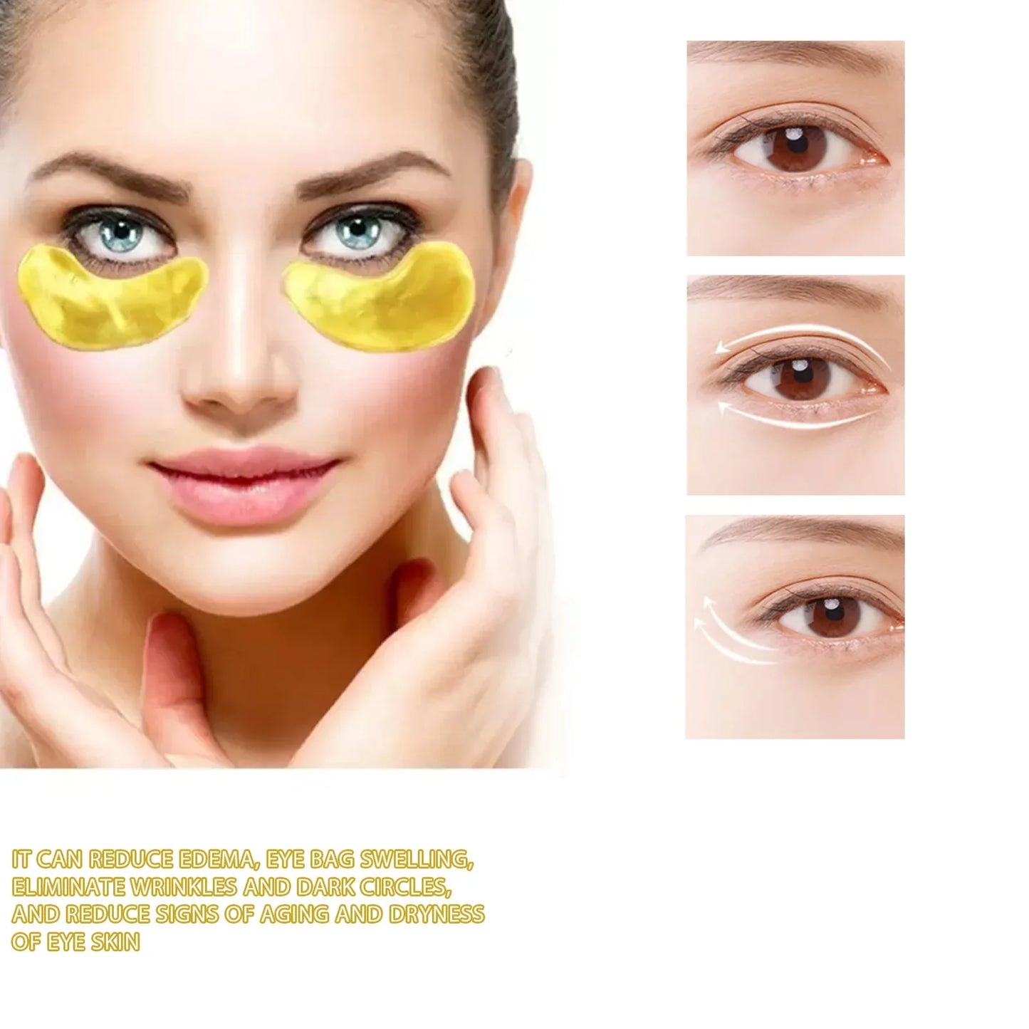 24K Gold Collagen Eye Mask – Dark Circles & Anti-Aging (60 Pcs)