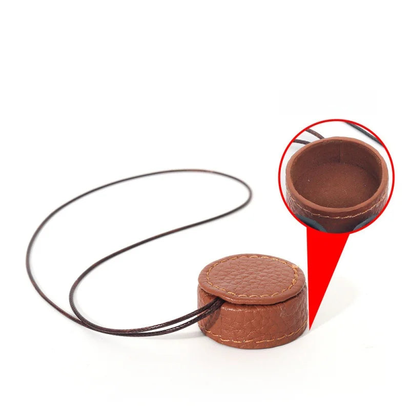 Available In A Variety Of Colors Leather Lens Cap For Instax MiniEVO Cinema Camera With Built-In Lanyard For Added Convenience Peaceful Pleasures Health and Wellness