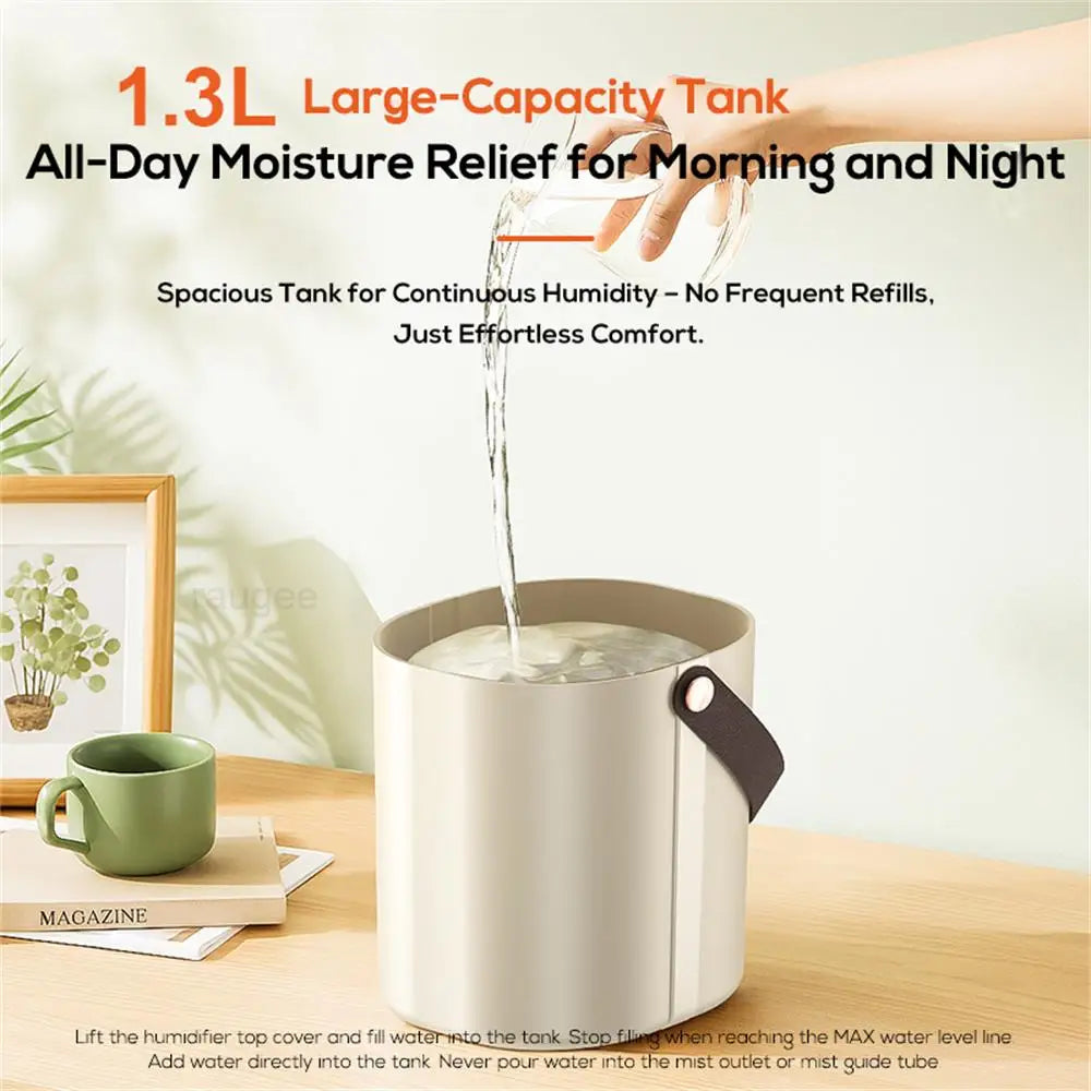 1.3L Air Humidifier Professional Large Capacity Humidifier for Home Double Spray Port Cool Mist Maker Humidifier with LED Light Peaceful Pleasures Health and Wellness