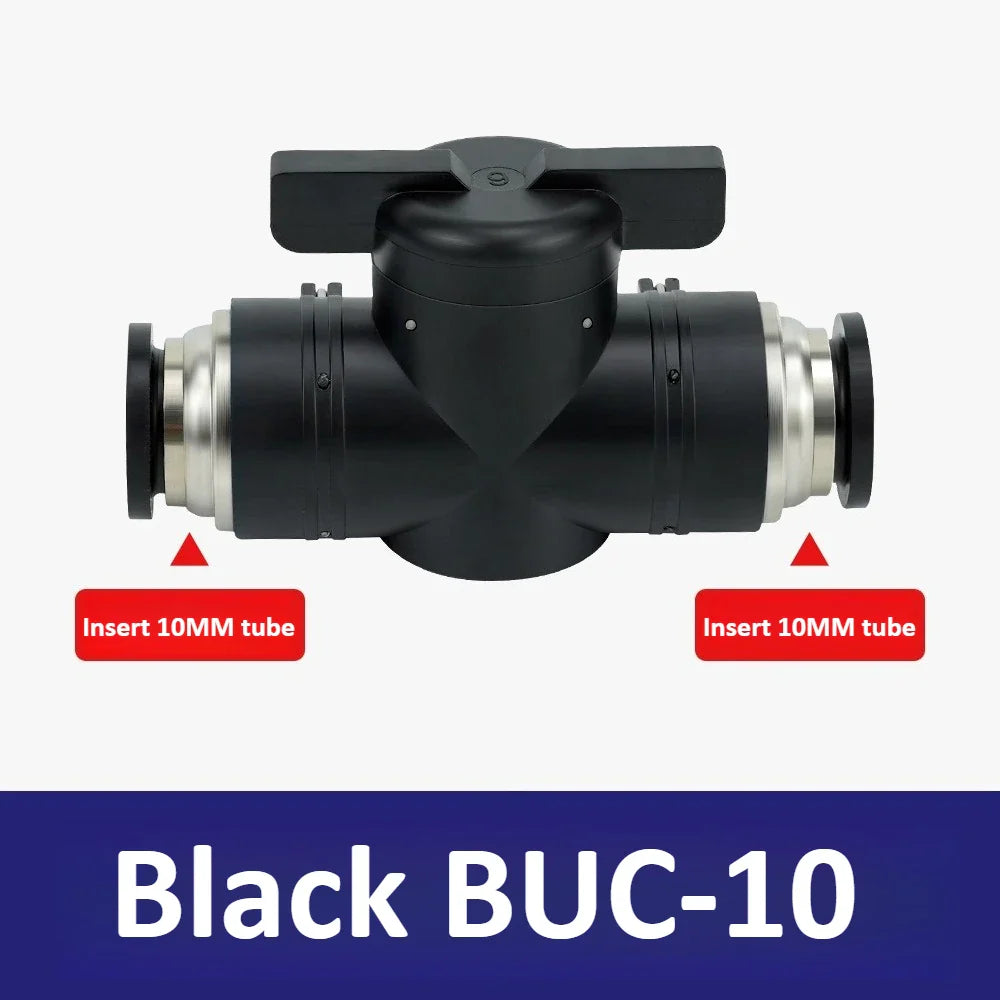 Pneumatic Ball Hand Valve Quick-Connect PU Air Pipe 4–12mm