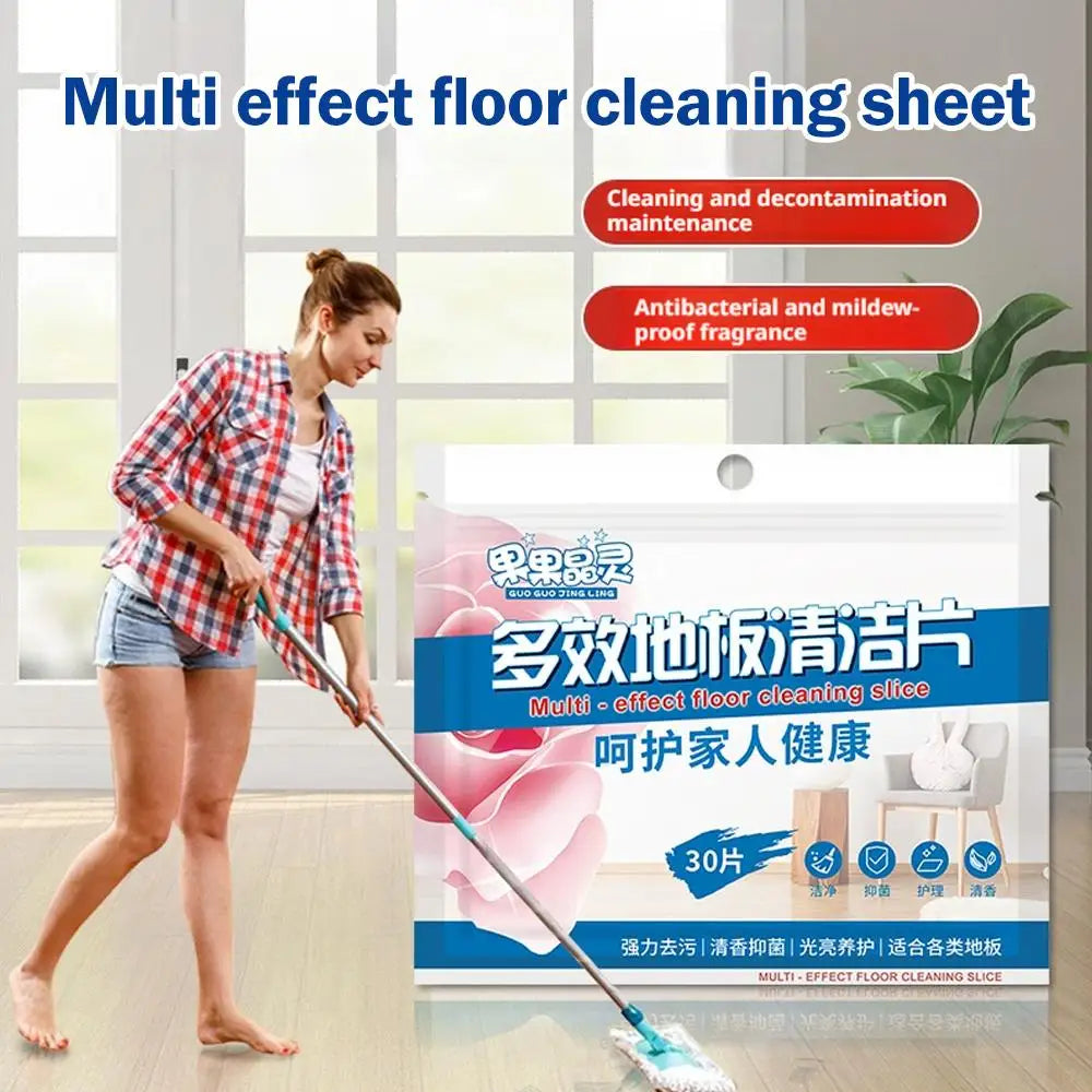 30Pcs Floor Cleaner Sheets Strong Decontamination Tile Floor Mopping Cleaning Tablets Papers For Bathroom Cleaning Supplies Peaceful Pleasures Health and Wellness