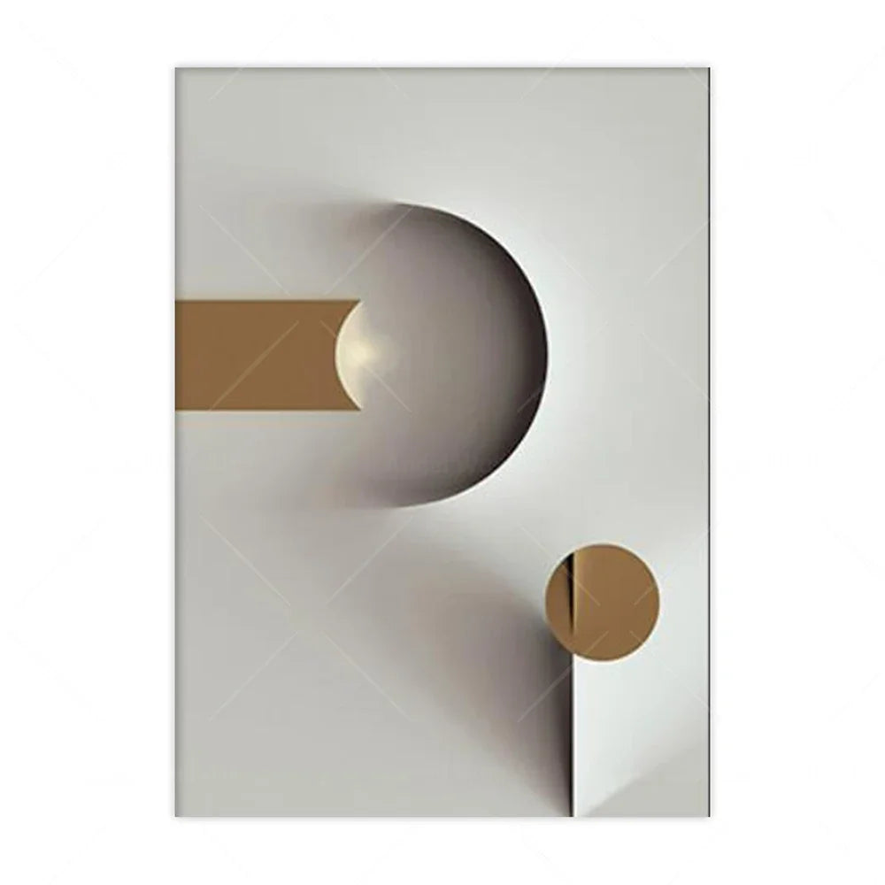 Modern Minimalist Wall Art Geometric Black White Lines Gold High Definition Painting Poster Print Home Bedroom Living Room Decor Peaceful Pleasures Health and Wellness Picture A 50x70cm Unframed