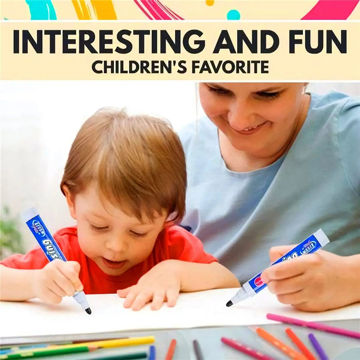 12 Colors Doodle Water Floating Pens Magical Water Painting Whiteboard Pens Markers Erasing Pens Doodle Drawing Pens Peaceful Pleasures Health and Wellness