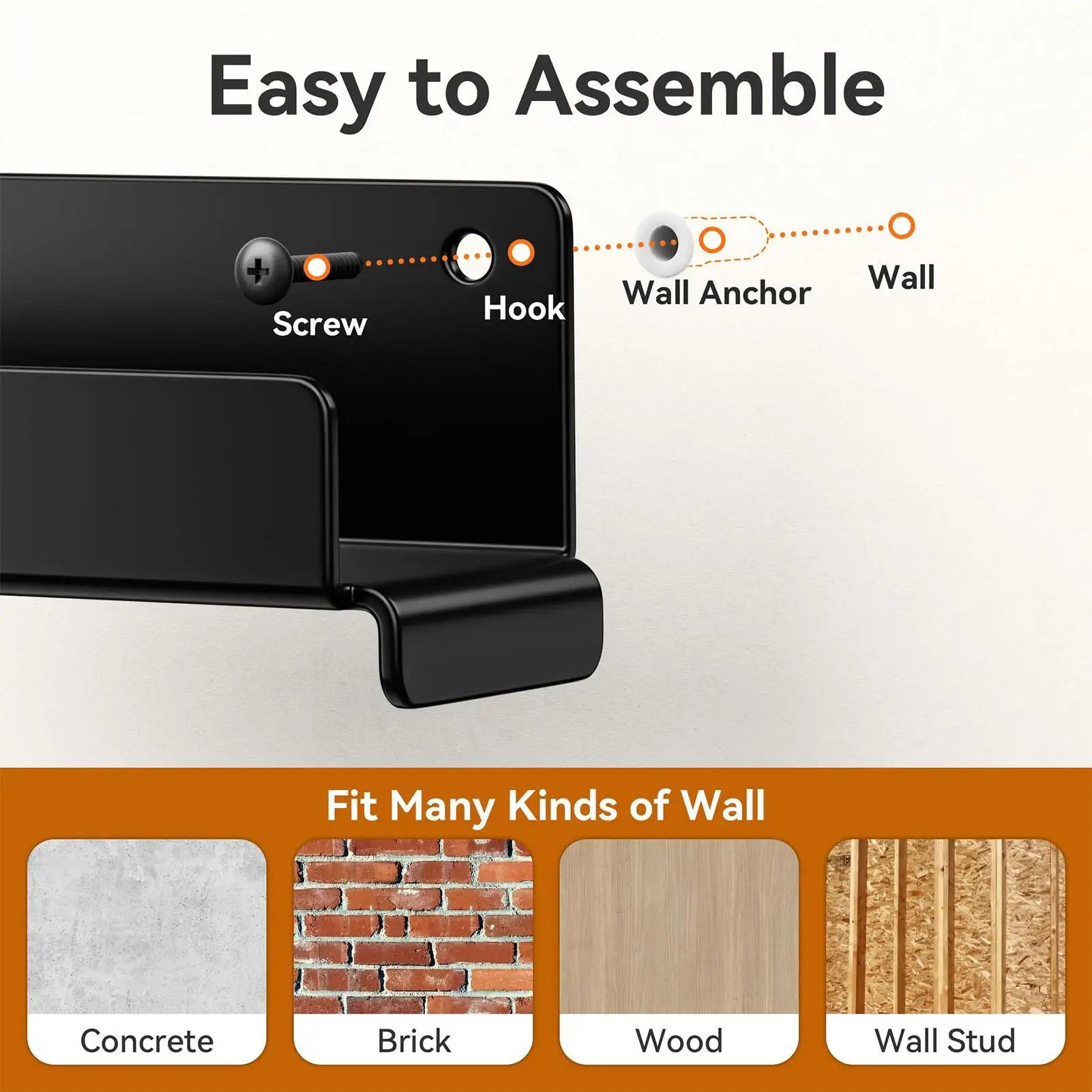 Wall Mount Ladder Space Saving Steel Organizer Kit Ladder Storage Hooks Garage Organization for Concrete Wood Chair Furniture Peaceful Pleasures Health and Wellness China Mainland