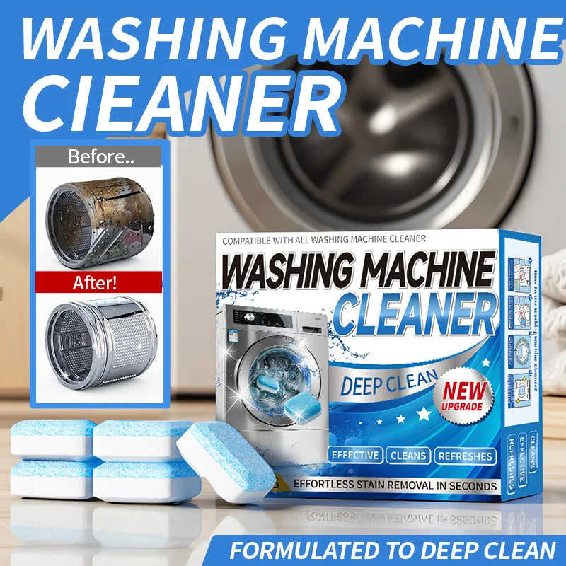 Washing Machine Cleaner Tablets 12/24 Pieces Deep Cleaning Effervescent Tablets For Front And Top Load Washers Removes Odor And Peaceful Pleasures Health and Wellness