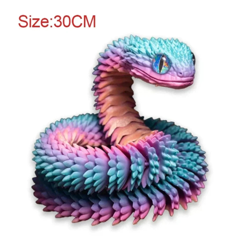 3D Printed Articulated Snake Fidget Toy | Desk Ornament Figurine