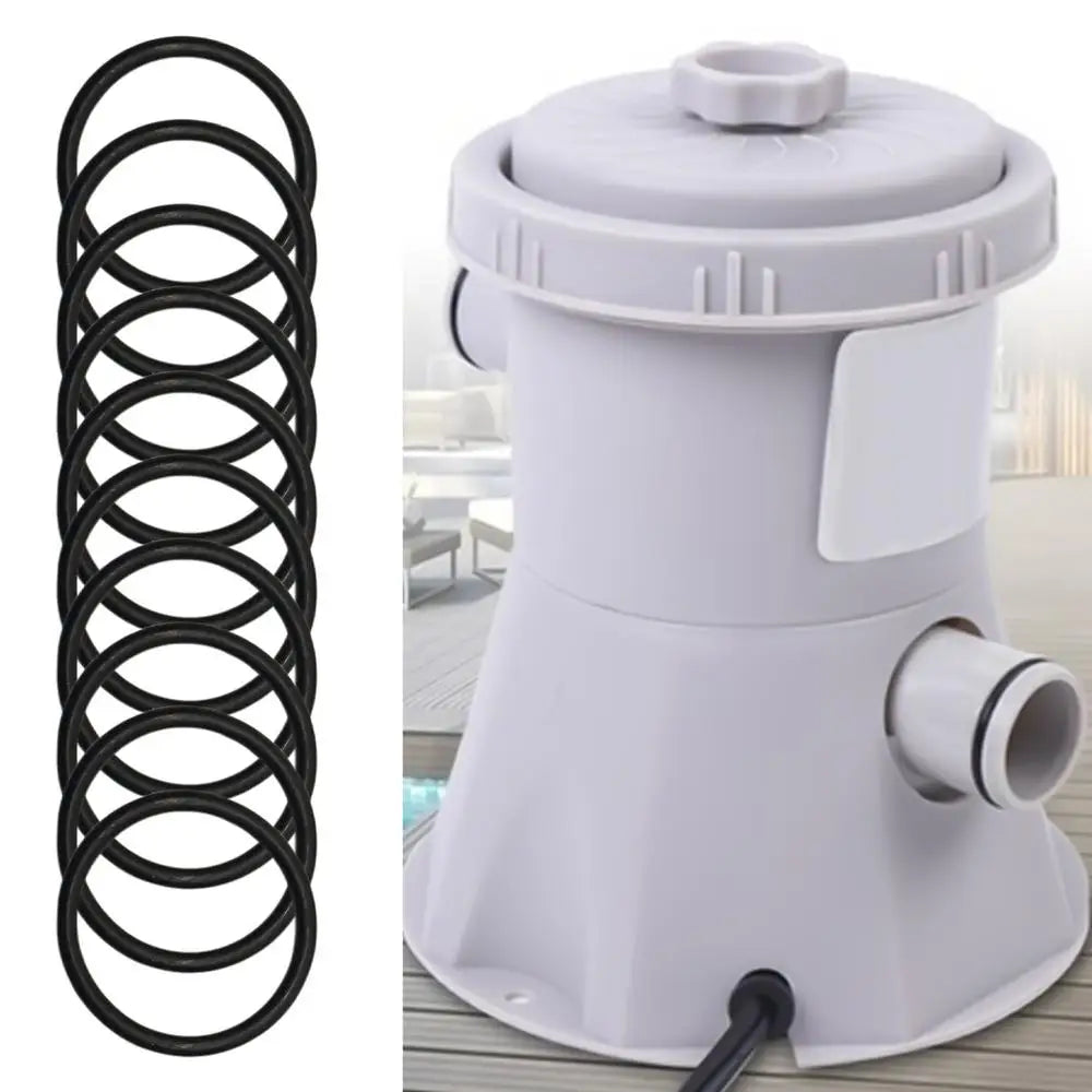 10-Pack Rubber O-Rings for Pool Pump Hose Connectors & Filters