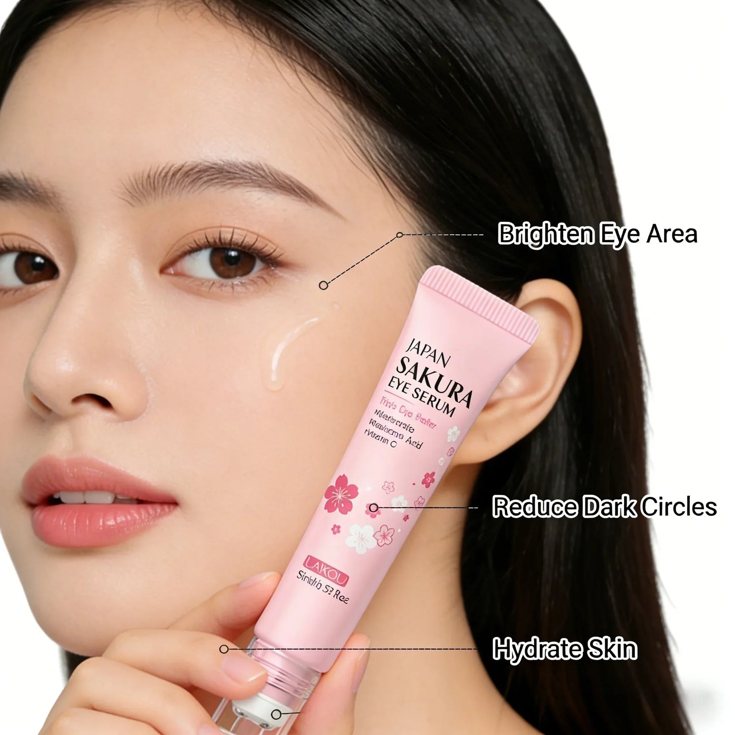 LAIKOU Sakura Roller Eye Serum 15ml Anti-Aging Peaceful Pleasures Health and Wellness