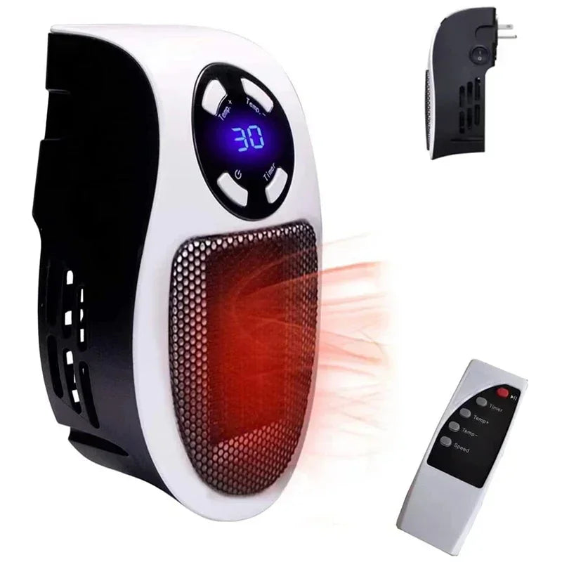 350W Portable Electric Heater with Remote Control, Wall Mounted Home Room Heater for Winter Indoor Heating Fast Warm heater Peaceful Pleasures Health and Wellness WHITE EU