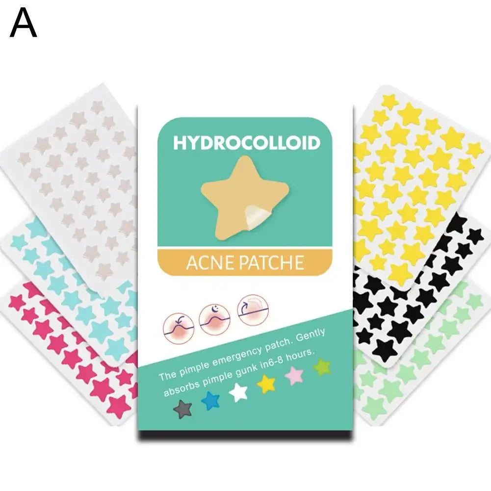 Mixed Sizes Hydrocolloid Acne Pimple Patches Invisible Acne Circle/Star/Heart Stickers For Face Zits, Blemish Spots Skin Care Peaceful Pleasures Health and Wellness A-240pcs