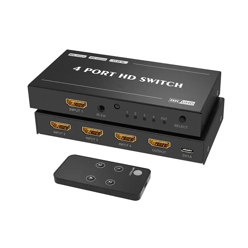 8K HDMI 2.1 Switch 4-In 1-Out | 48Gbps 60Hz PS5 Gaming Peaceful Pleasures Health and Wellness