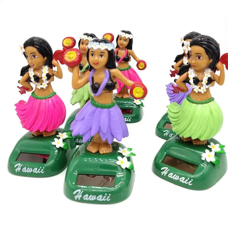 Hawaiian Girl Solar Dancing Figure Cute Bobblehead Car Dashboard Decor Shaking Head Doll for Car Interior Accessories & Gift Peaceful Pleasures Health and Wellness