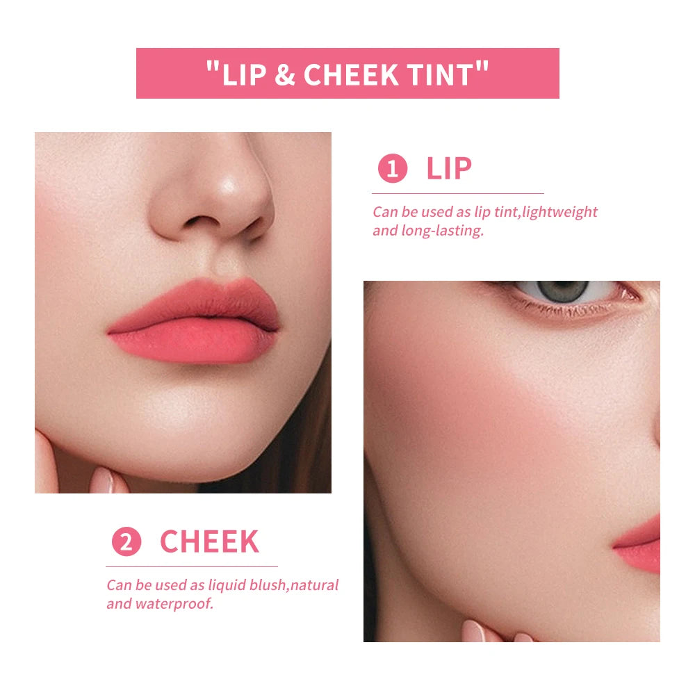 6Colors Water Lip Stain Moisturizing Lip Glaze Long Lasting Lip Ink Face Lip Dual Purpose Waterproof Liquid Cosmetic Makeup Peaceful Pleasures Health and Wellness