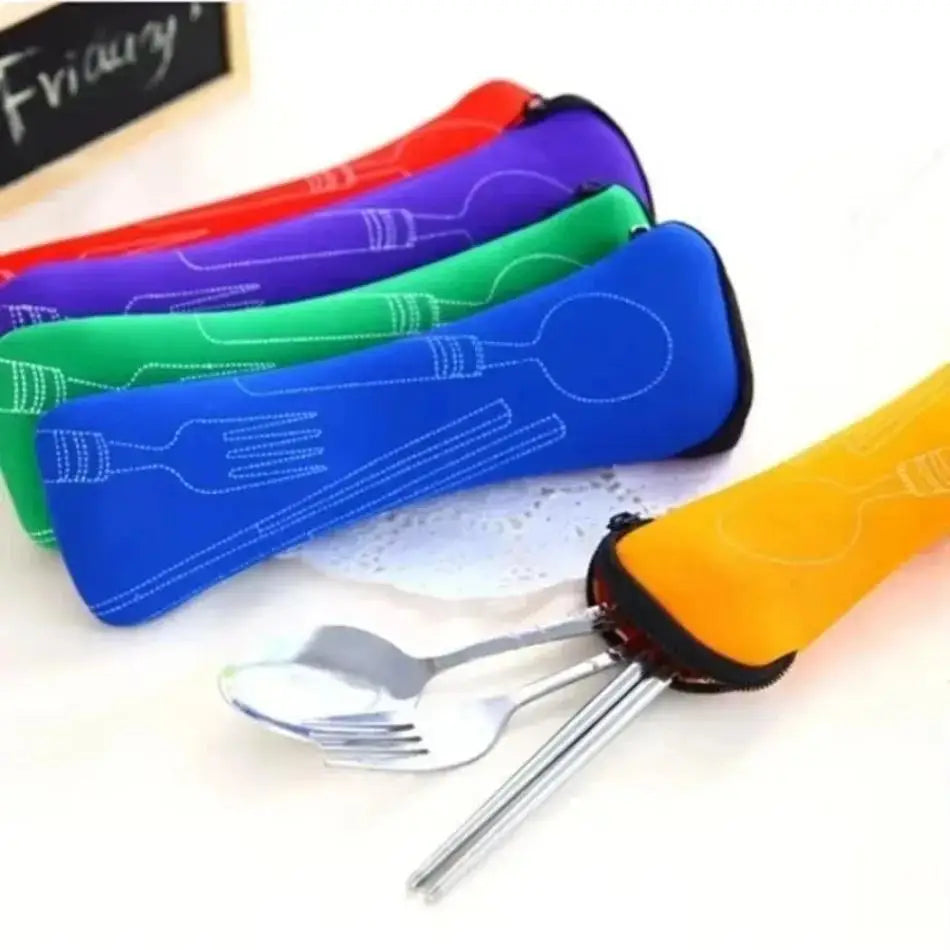 Stainless Steel Cutlery Storage Box Fork Spoon Chopsticks Portable