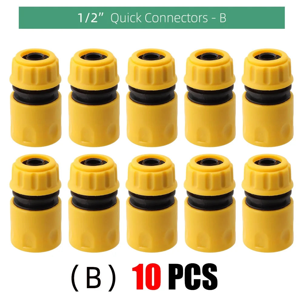 10PCS Garden 1/2 inch 16mm Connectors Extend Repair Fitting Watering Tool Gardening Tap Water Pipe Quick Connect Adapter Hose Peaceful Pleasures Health and Wellness Bx10pcs