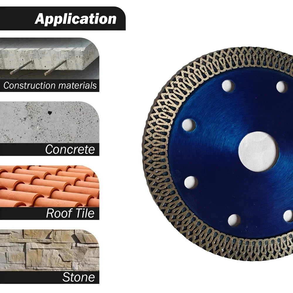 105/115/125MM Turbo Mesh Diamond Saw Blade, Ultra-Thin Cutting Disc for Granite Marble Tile Ceramic Concrete Angle Grinder Wheel Peaceful Pleasures Health and Wellness