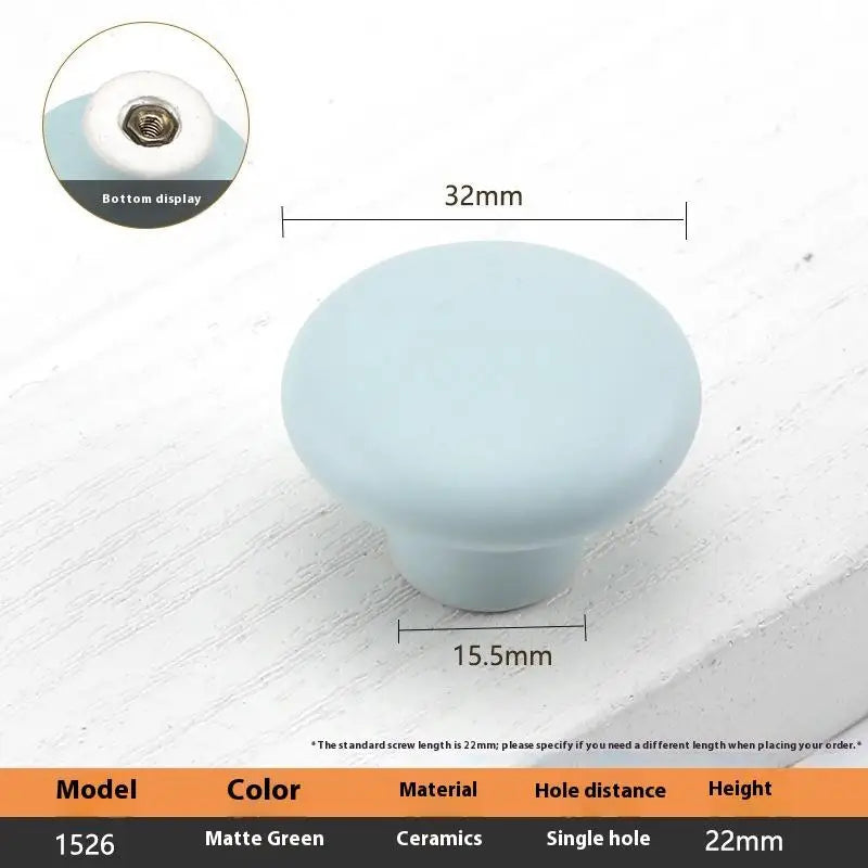 1pc Children's Furniture Handles Nordic Ceramic Children Room Cabinet Handles Macaron Colorful Round Drawer Knobs And Pulls Peaceful Pleasures Health and Wellness A40