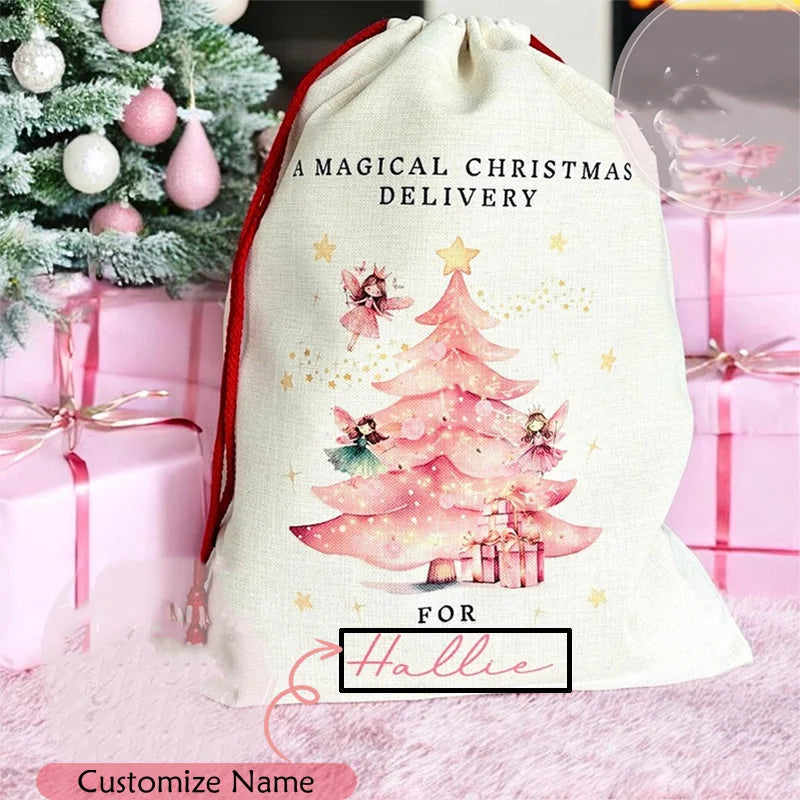 Personalised Christmas Santa Sack | Custom Kids Gift Bag Personalised Gift Sack Peaceful Pleasures Health and Wellness