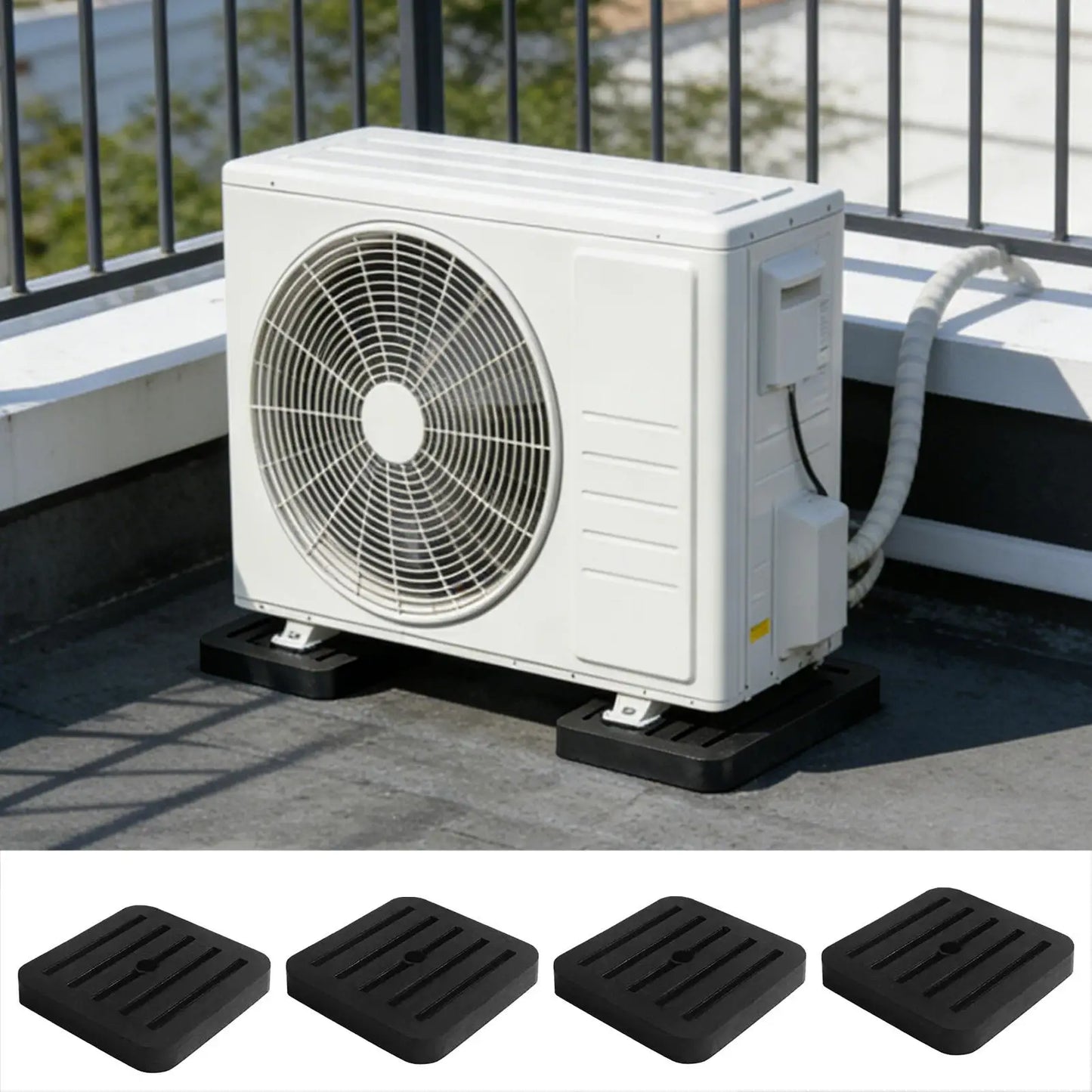 4-Pack AC Unit Vibration Damper Pads | Universal Noise Absorbing