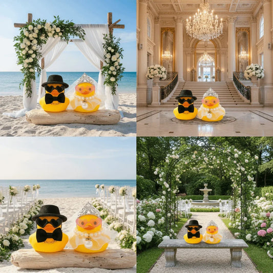Bride & Groom Duck Ornament Set | Wedding Favors & Decor Wedding Duck Ornament Oasis Select