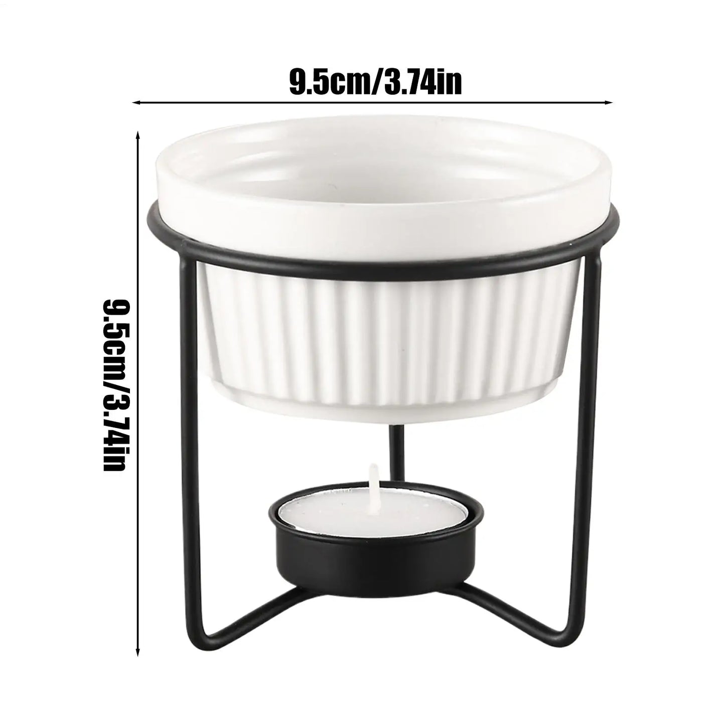 Ceramic Butter Melter & Fondue Pot – Cordless Cheese Warmer Set