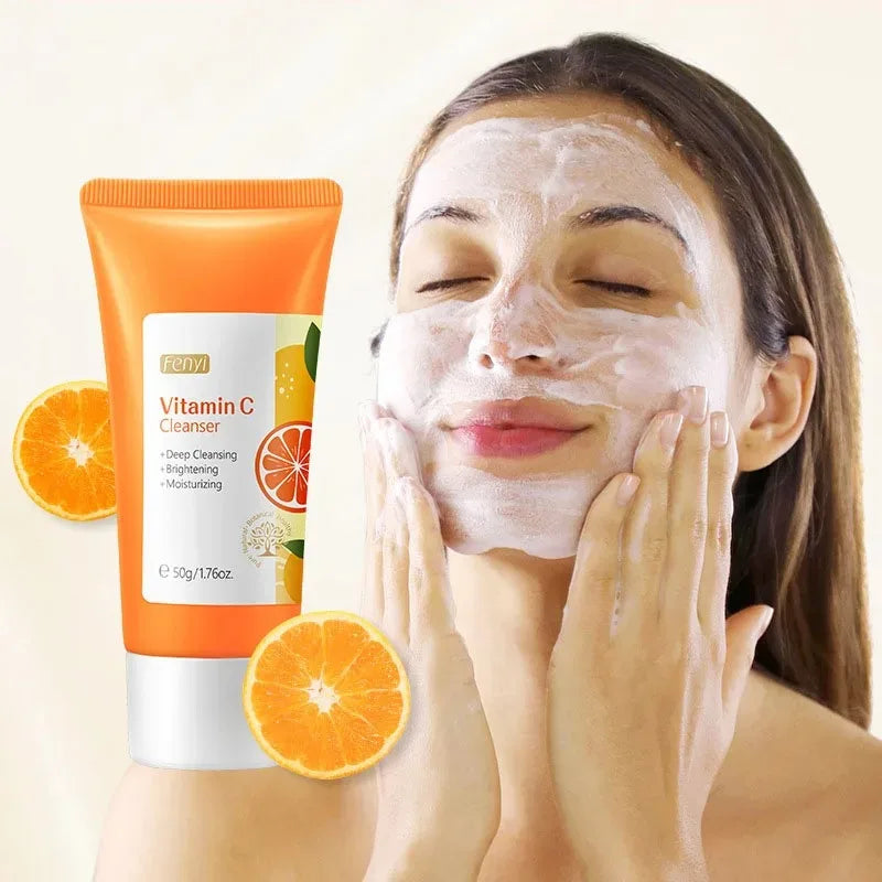 Vitamin C Facial Cleanser Skin Deep Cleansing Moisturizing Blackhead Removal skincare Face Wash Foam Face Cleanser Skin Care Peaceful Pleasures Health and Wellness