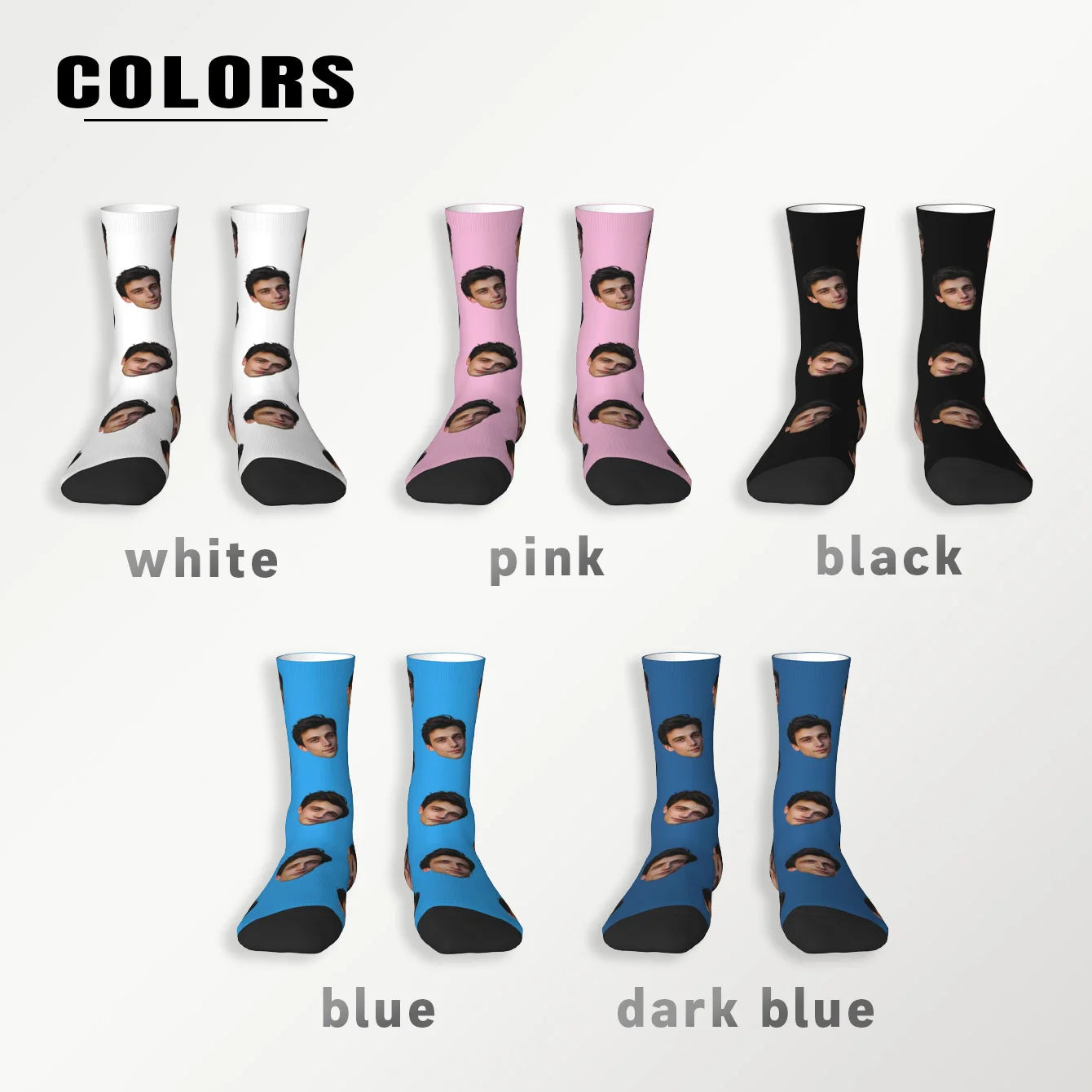 Customized face-shaped socks Unisex customized socks Personalized picture socks Photo socks Customized socks as gifts Peaceful Pleasures Health and Wellness