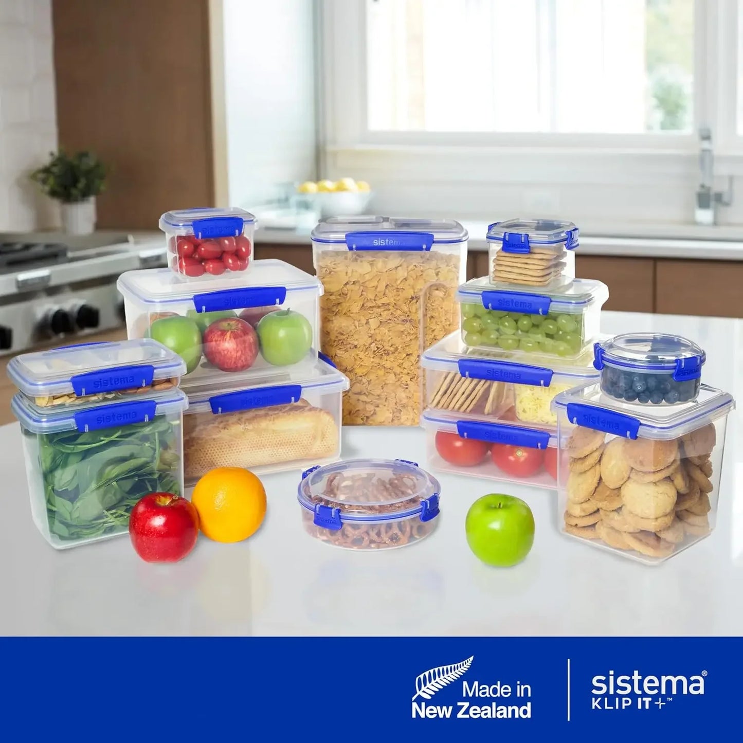 5L Airtight Stackable Food Storage Container, BPA-Free with Blue Clips, Clear Design Peaceful Pleasures Health and Wellness