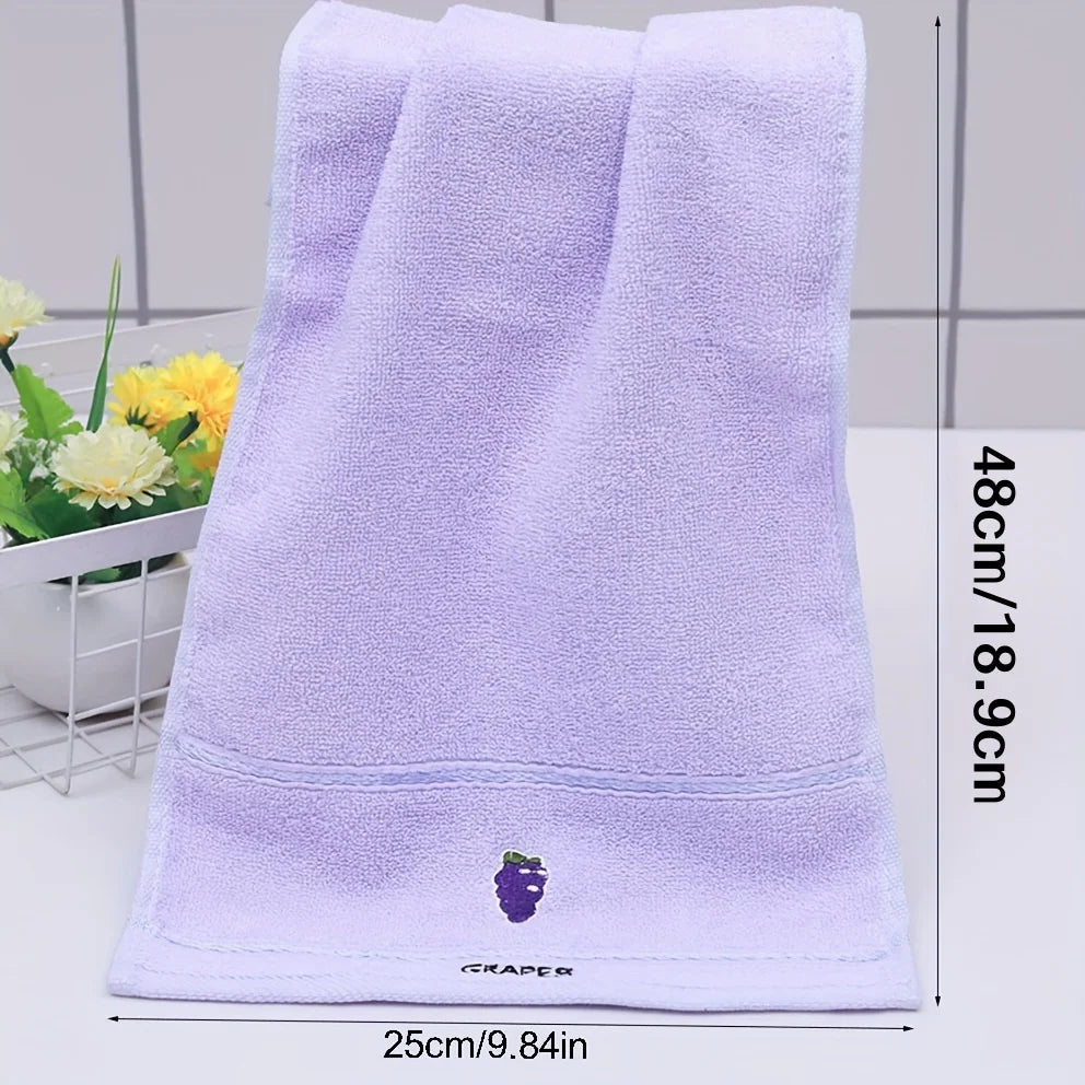 3 Random Color Fruit-Patterned Towels, Pure Cotton Children's Towels, Cartoon Fruit Baby Towels, Small Square Towels, Essential Home Items, Skin-Friendly and Non-Irritating Children's Towels Peaceful Pleasures Health and Wellness