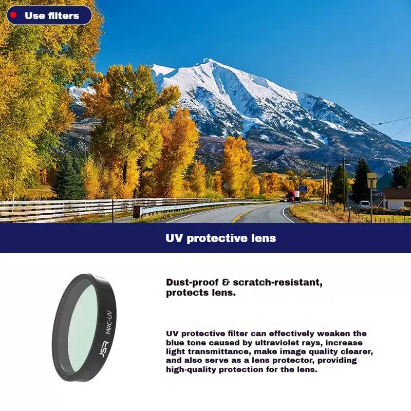 JSR Filters for DJI Osmo Action 5 Pro/4/3 – UV CPL ND Set