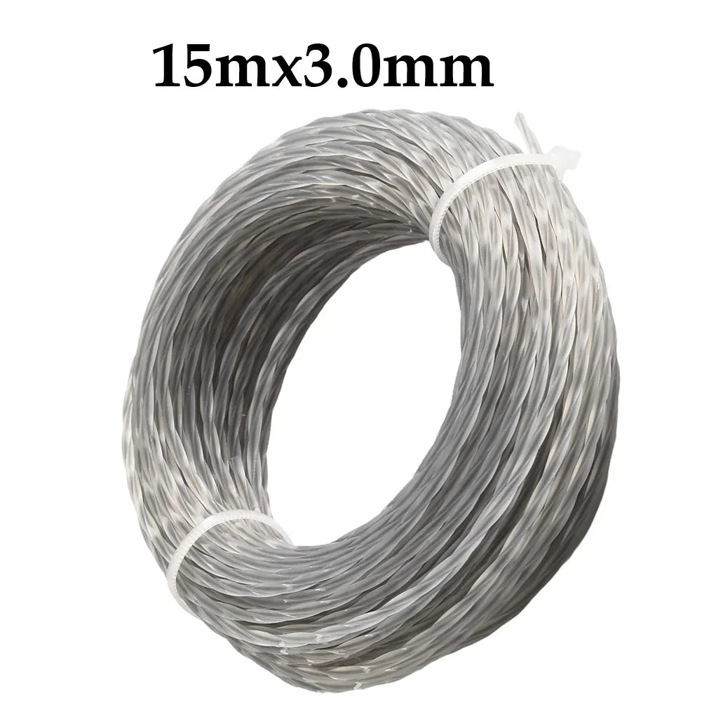 15M Nylon Grass Trimmer Line Spool | 2.0–4.0mm Round String