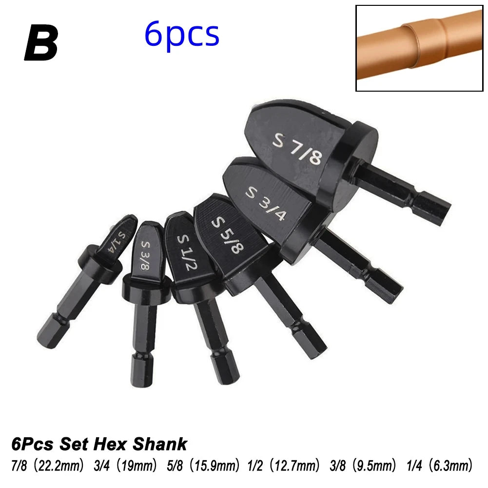 Copper Tube Pipe Expander Set – 5/6/11 Pc Hex Shank HVAC Tool Peaceful Pleasures Health and Wellness B 6Pcs Hex