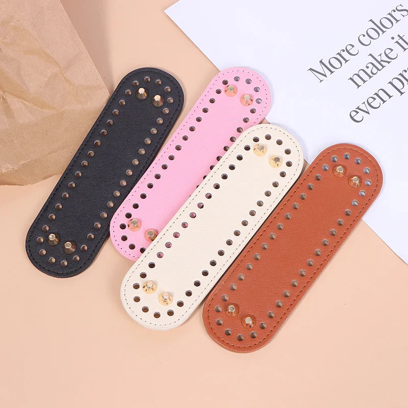 PU Leather Bag Bottom Base with Holes for DIY Crochet Bags