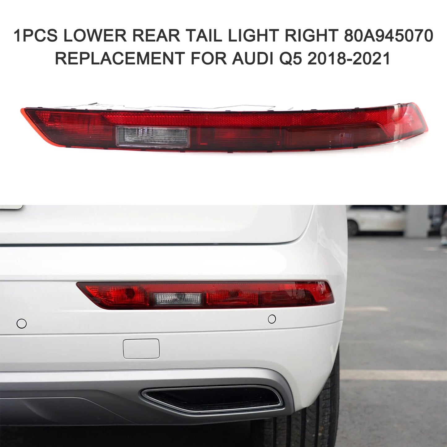 Audi Q5 2018-2021 Left Rear Bumper Reflector Light 80A945069