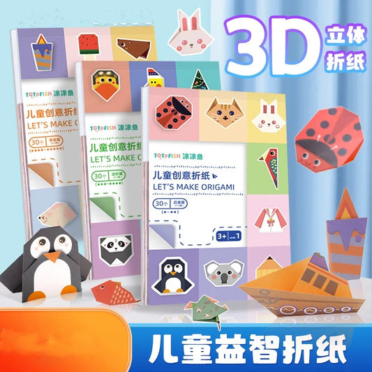 Bview Art 3-6 Years Educational Origami Book 3D DIY Paper Craft Kids Peaceful Pleasures Health and Wellness